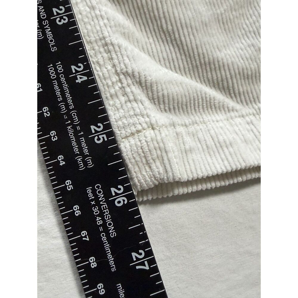 Maeve by Anthropologie Wide Leg Corduroy Pants 27 Ivory Cream High Rise Pocket - Picture 9 of 13
